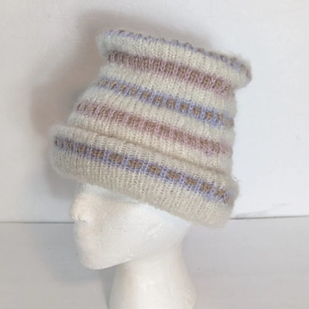 Scandi Girl Knit Hat Boho Cottage Core Shabby Chic‎ Coastal Vintage - Picture 2 of 6